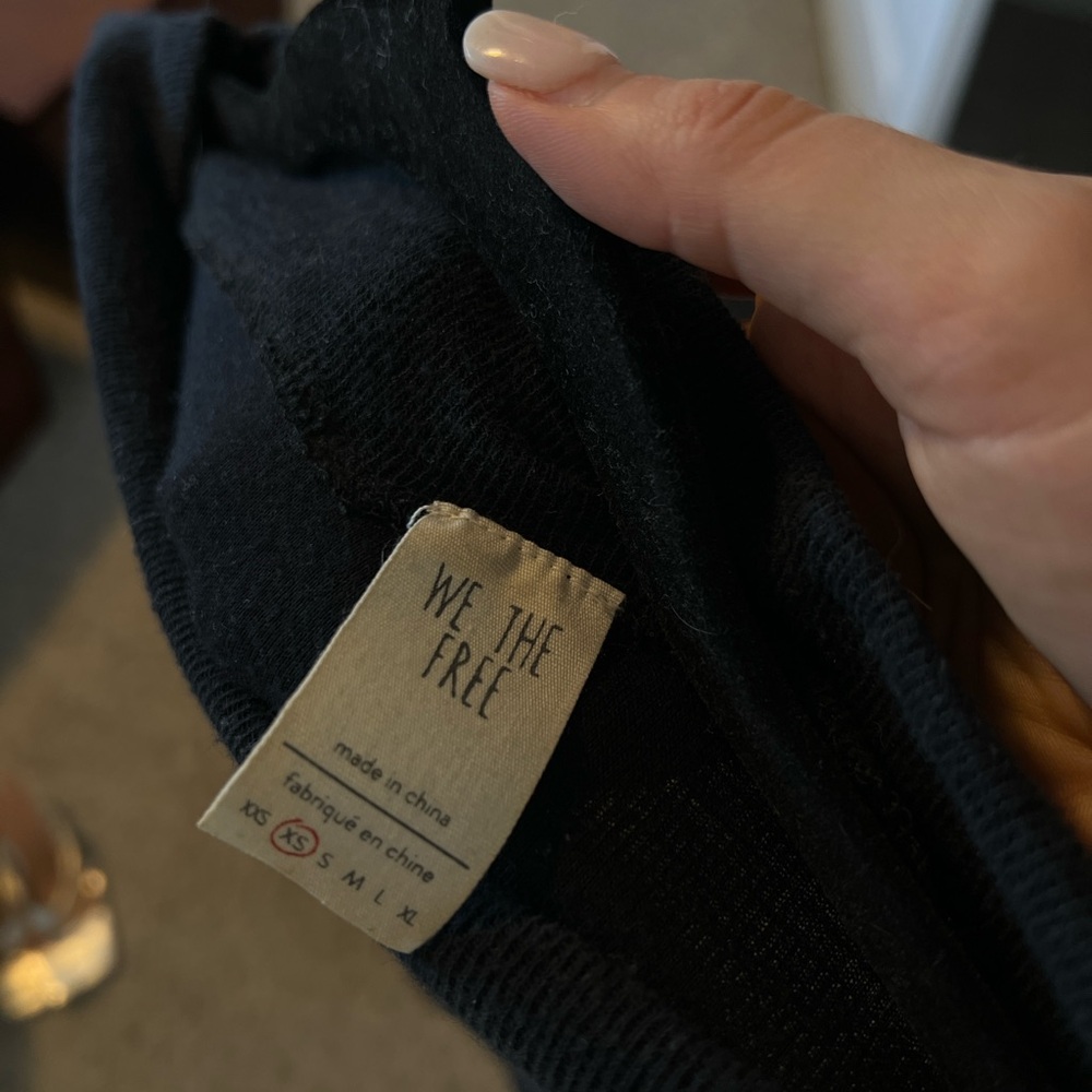 We The Free Black Off The Shoulder One Shoulder Zip Top - Picture 5 of 5